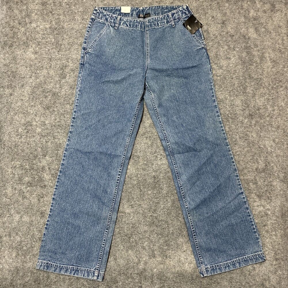 Vintage New Mossimo Gene Wide Leg Side Zip Jeans Women's Size 29 Light Blue